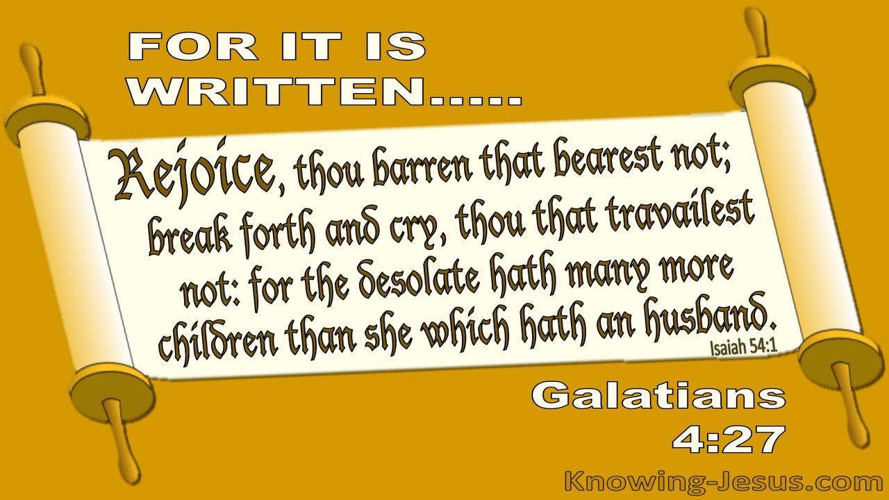 Galatians 4:27 Rejoice You Desolate Woman (yellow)